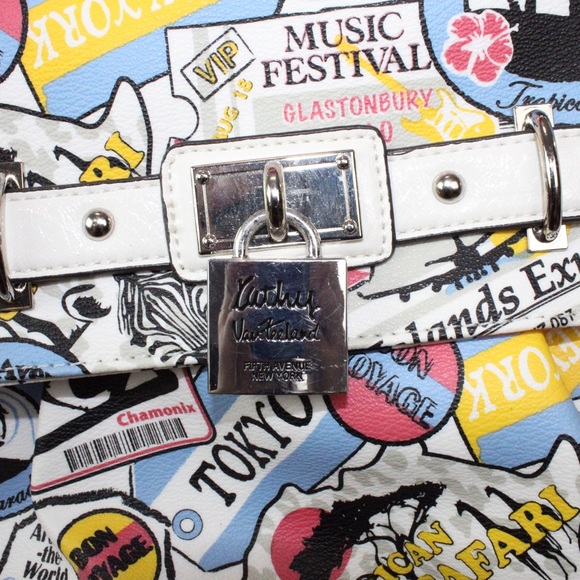 Kathy Van Zeeland Travel Print Satchel Handbag - Picture 7 of 10